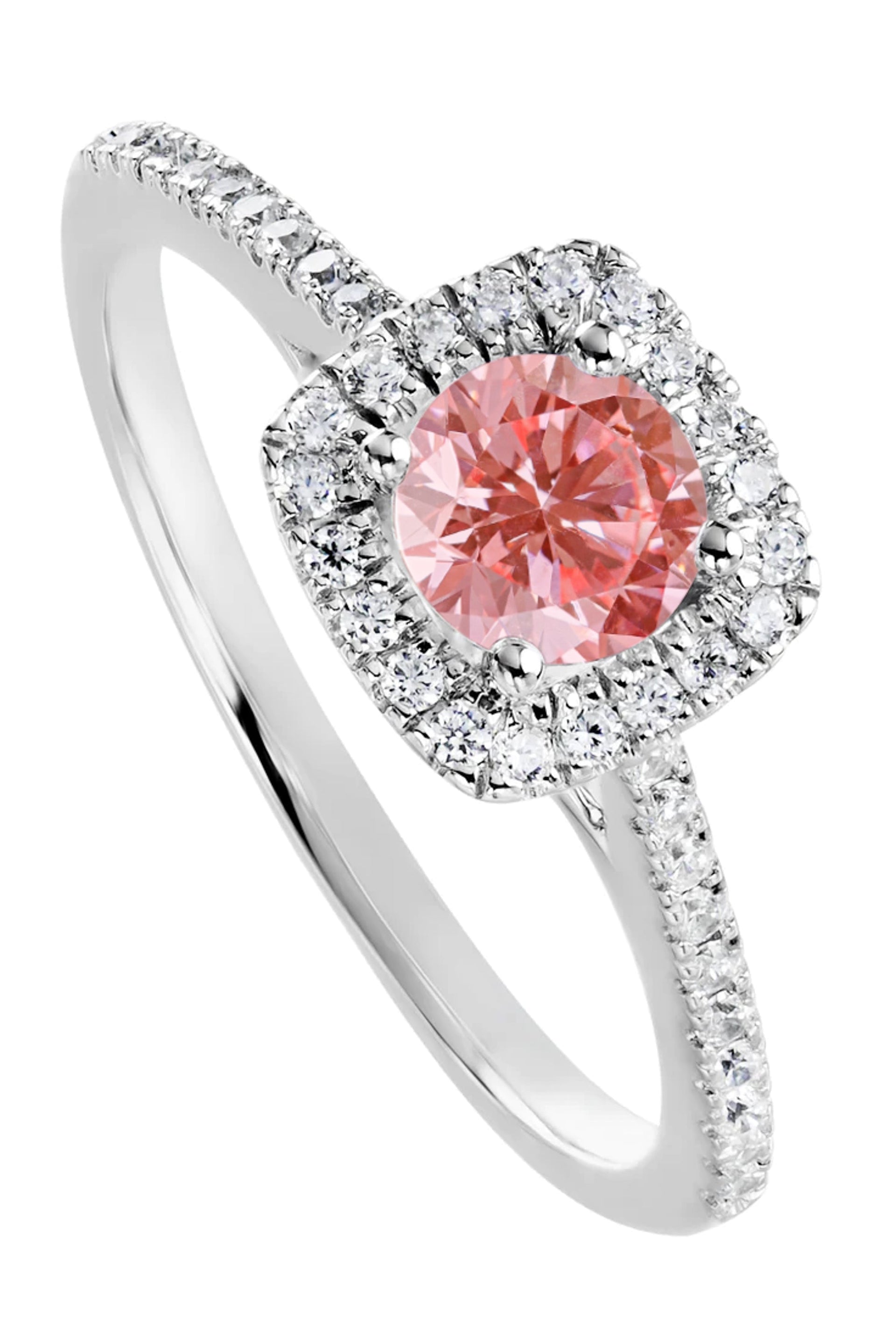 Cynthia White Gold Pink Lab Grown Diamond Ring