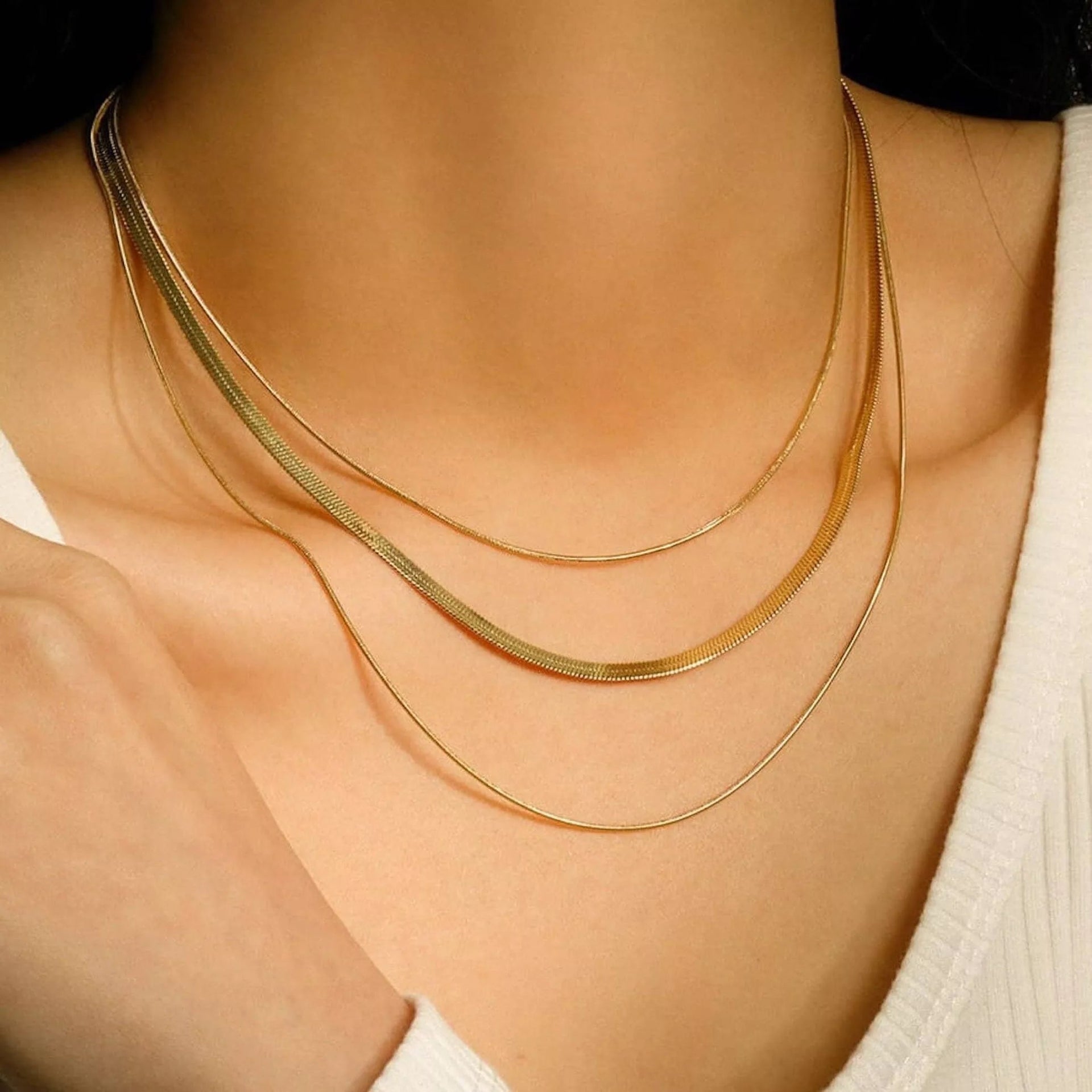 Gold Multi Chain Choker Necklace