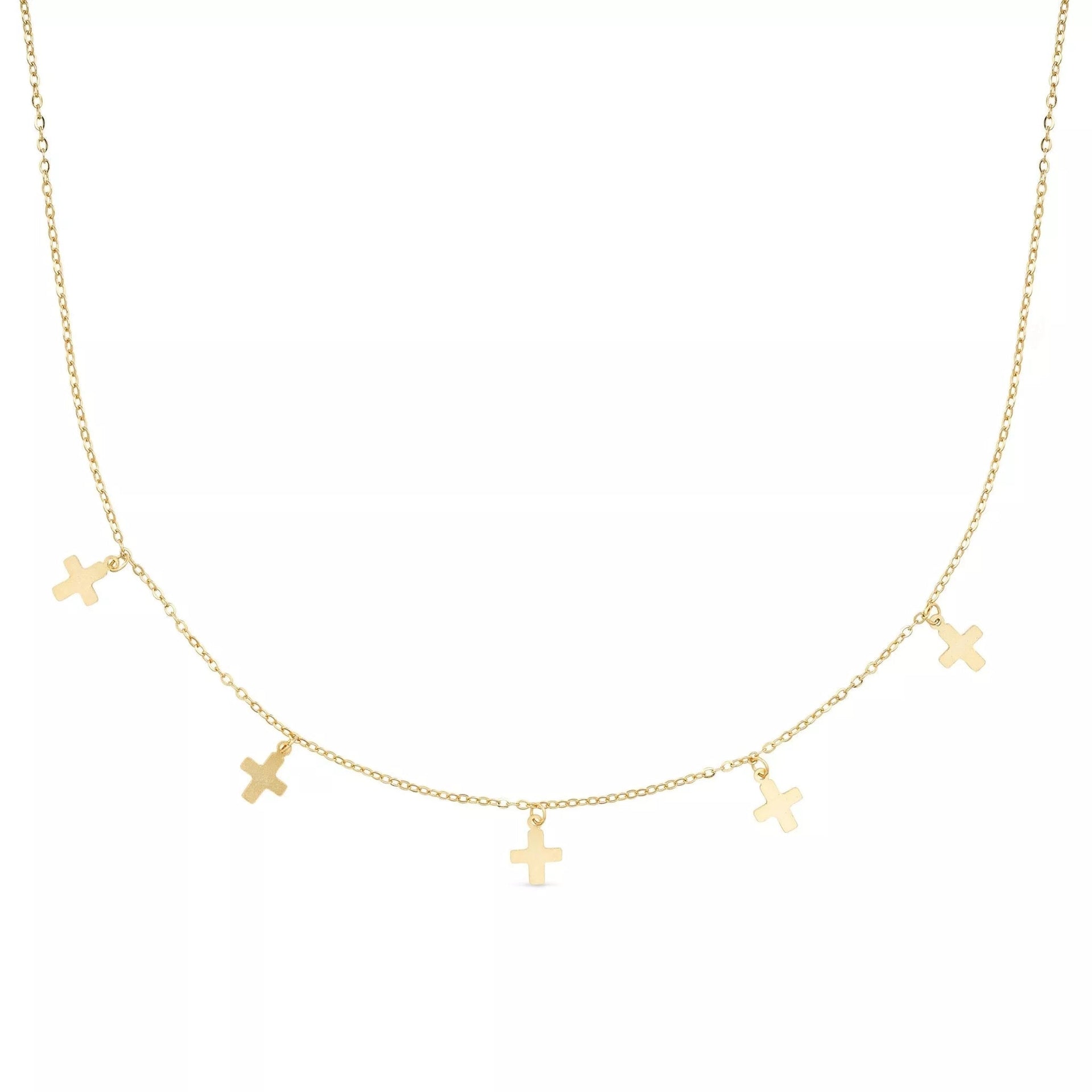 Gold Cross Choker Necklace