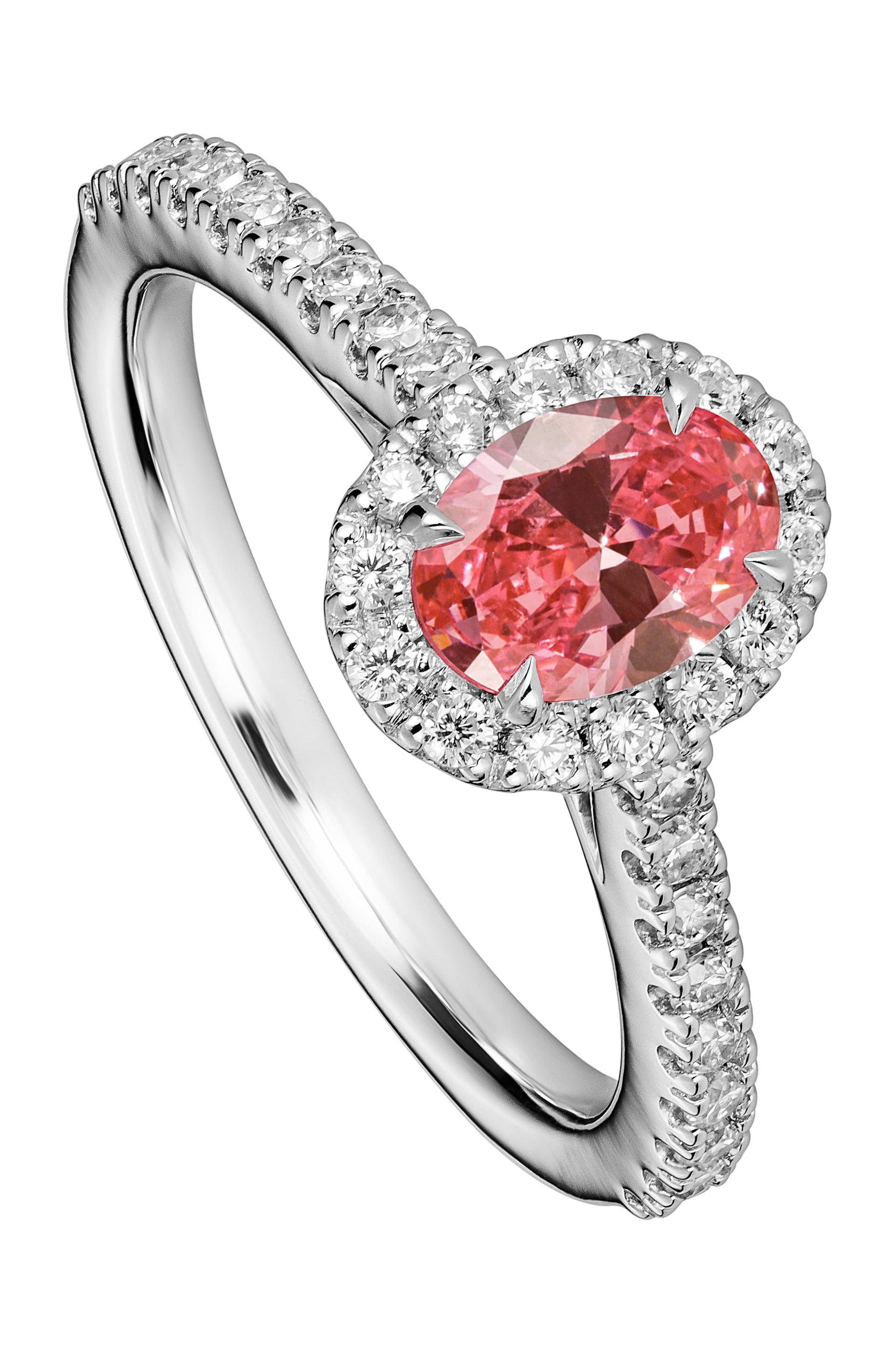 Darcy White Gold Lab Grown Pink Diamond Ring