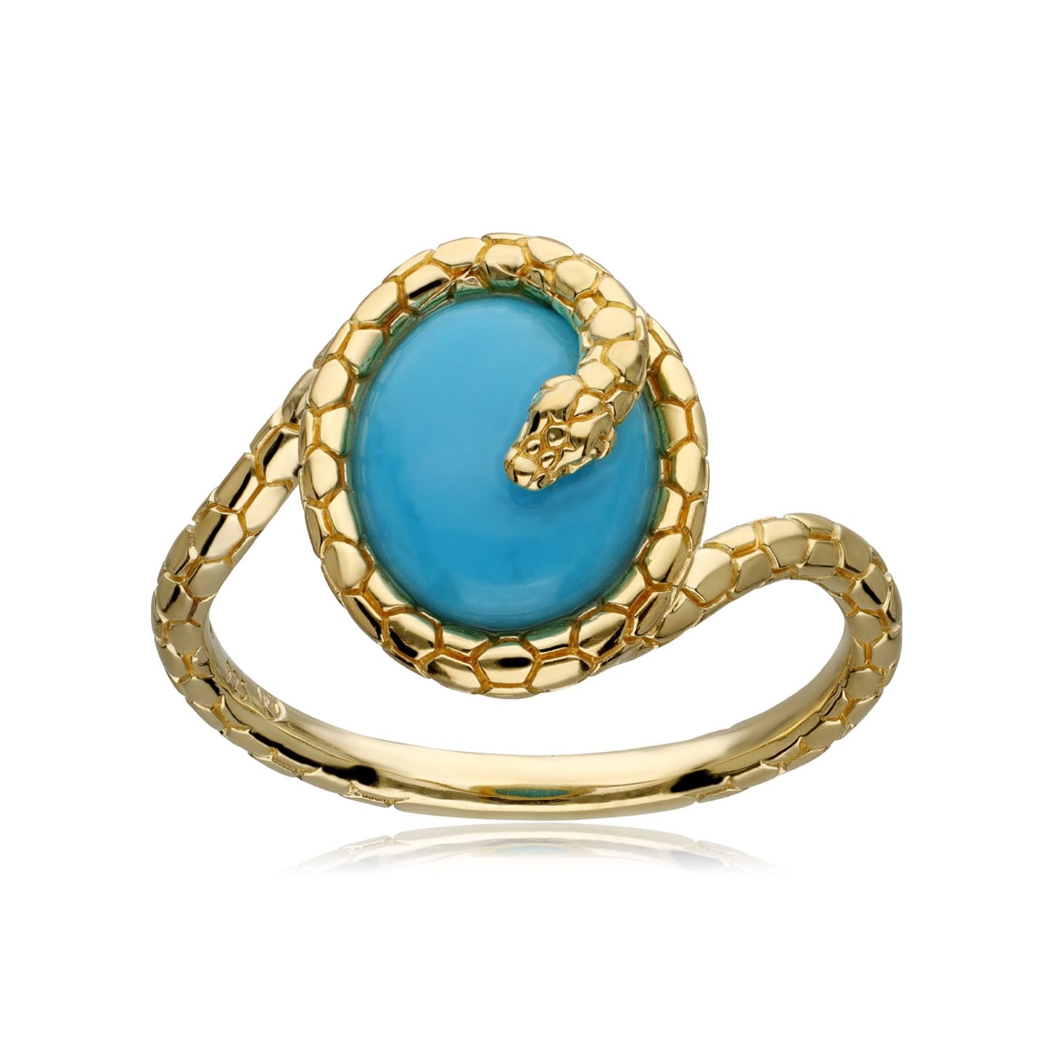 Ecfewtm Turquoise Snake Ring