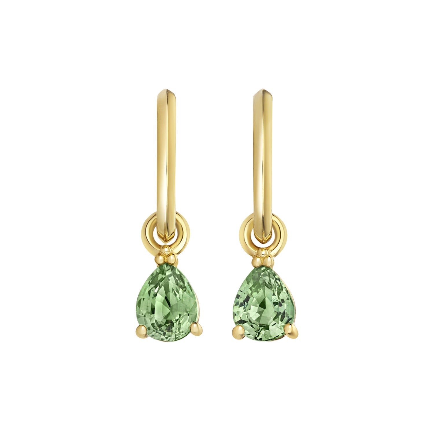 Dew Drops Gold Green Sapphire