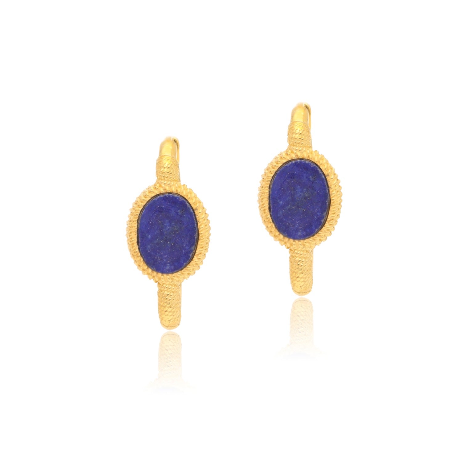 Kora Gold Link Hoops Lapis