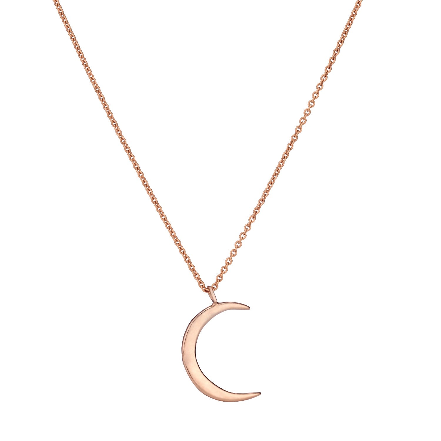 Rose Gold Plated Crescent Moon Necklace