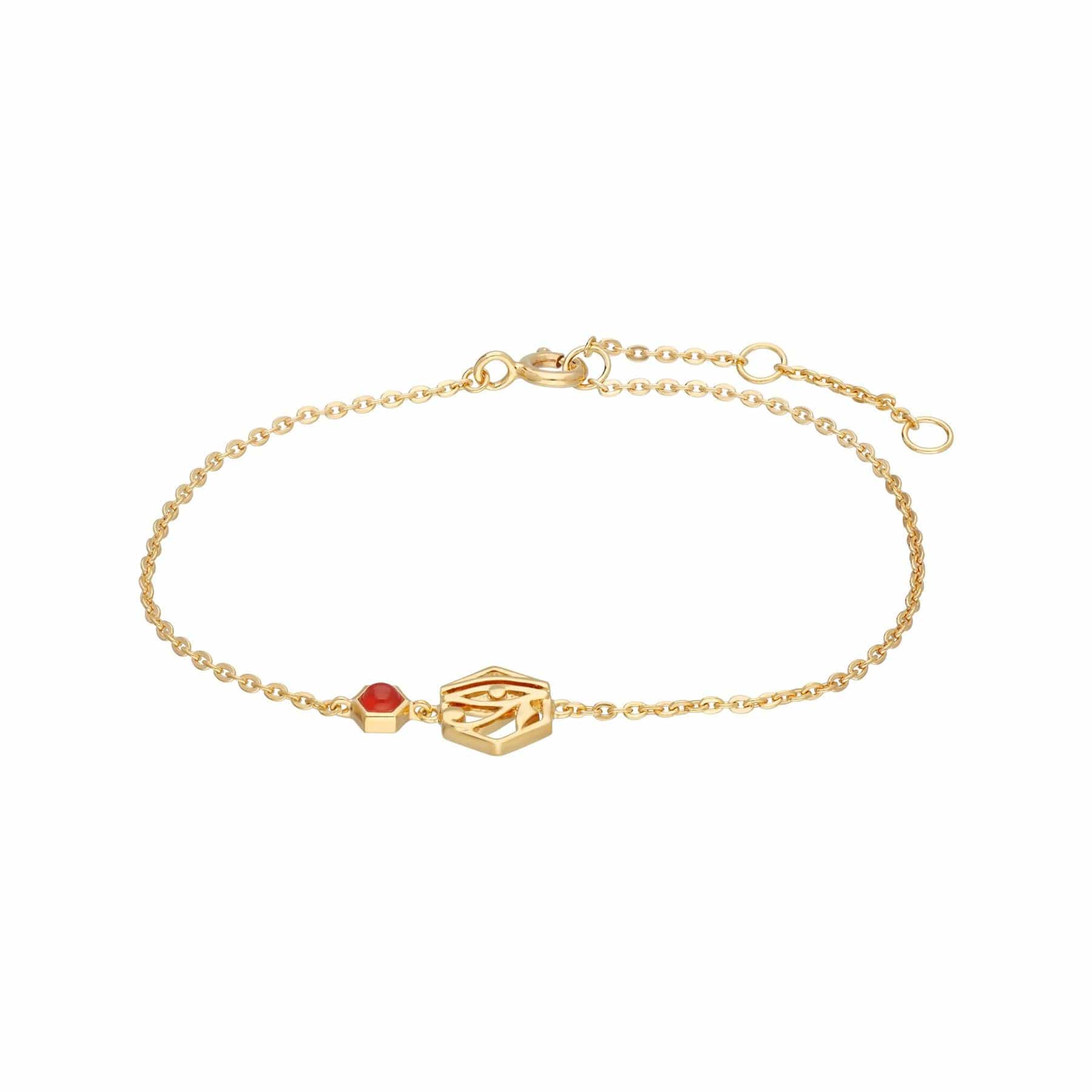 Carnelian Eye Of Ra Bracelet Yellow Gold