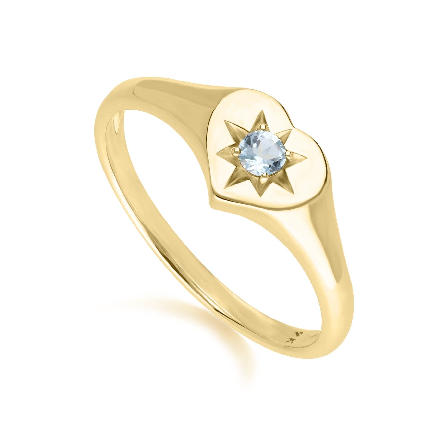 Blue Topaz Heart Ring Gold