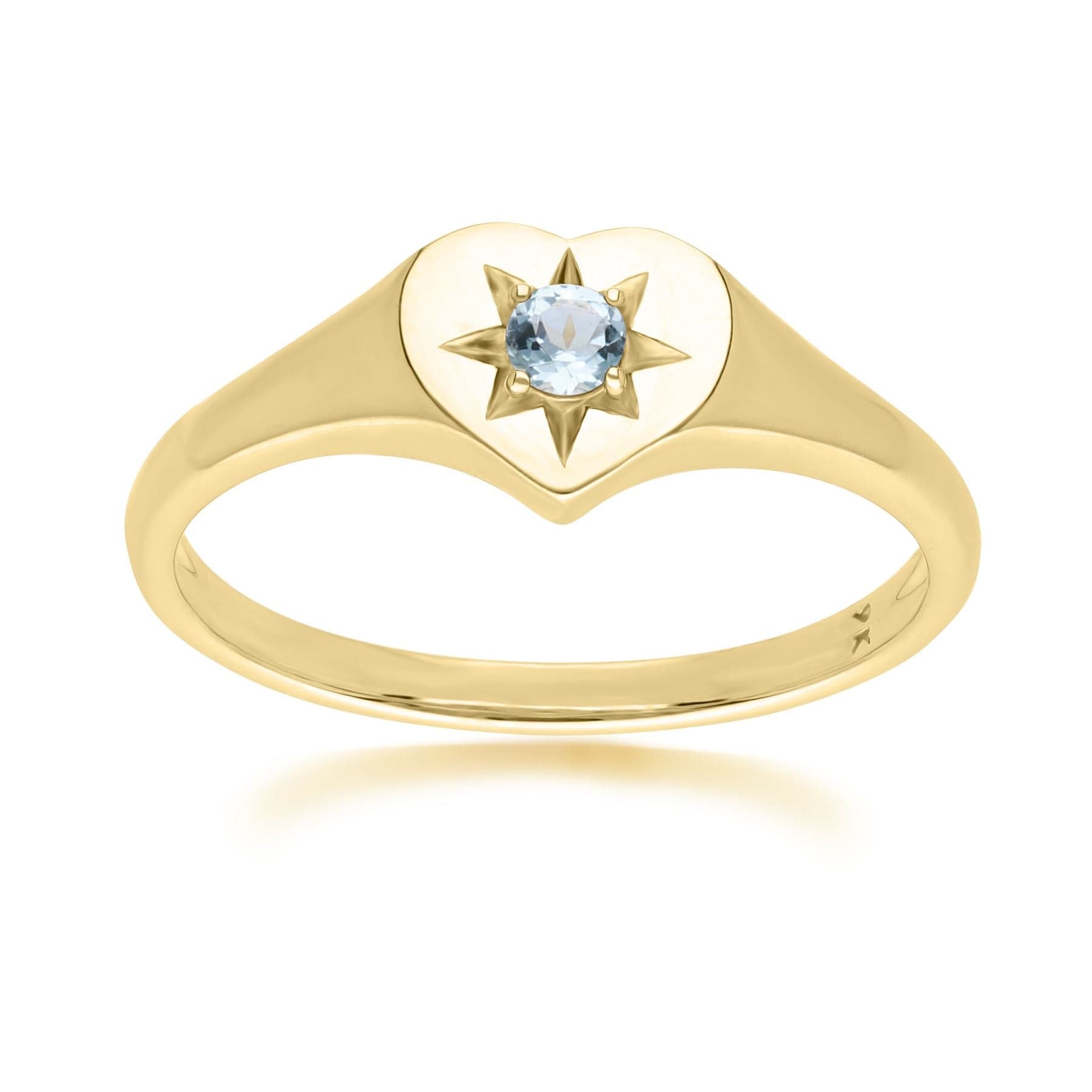 Blue Topaz Heart Ring Gold