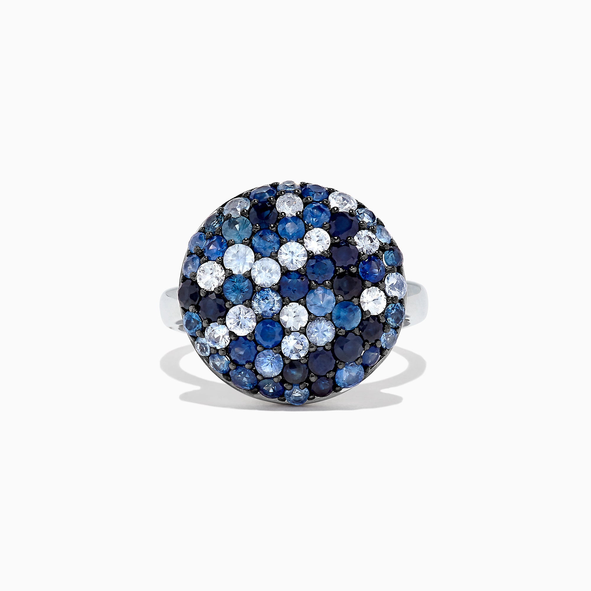 Splash Sterling Silver Blue Sapphire Circle Ring 2.95 TCW