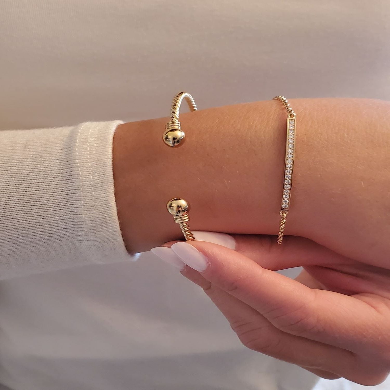 Cable Cuff Bracelet Gold