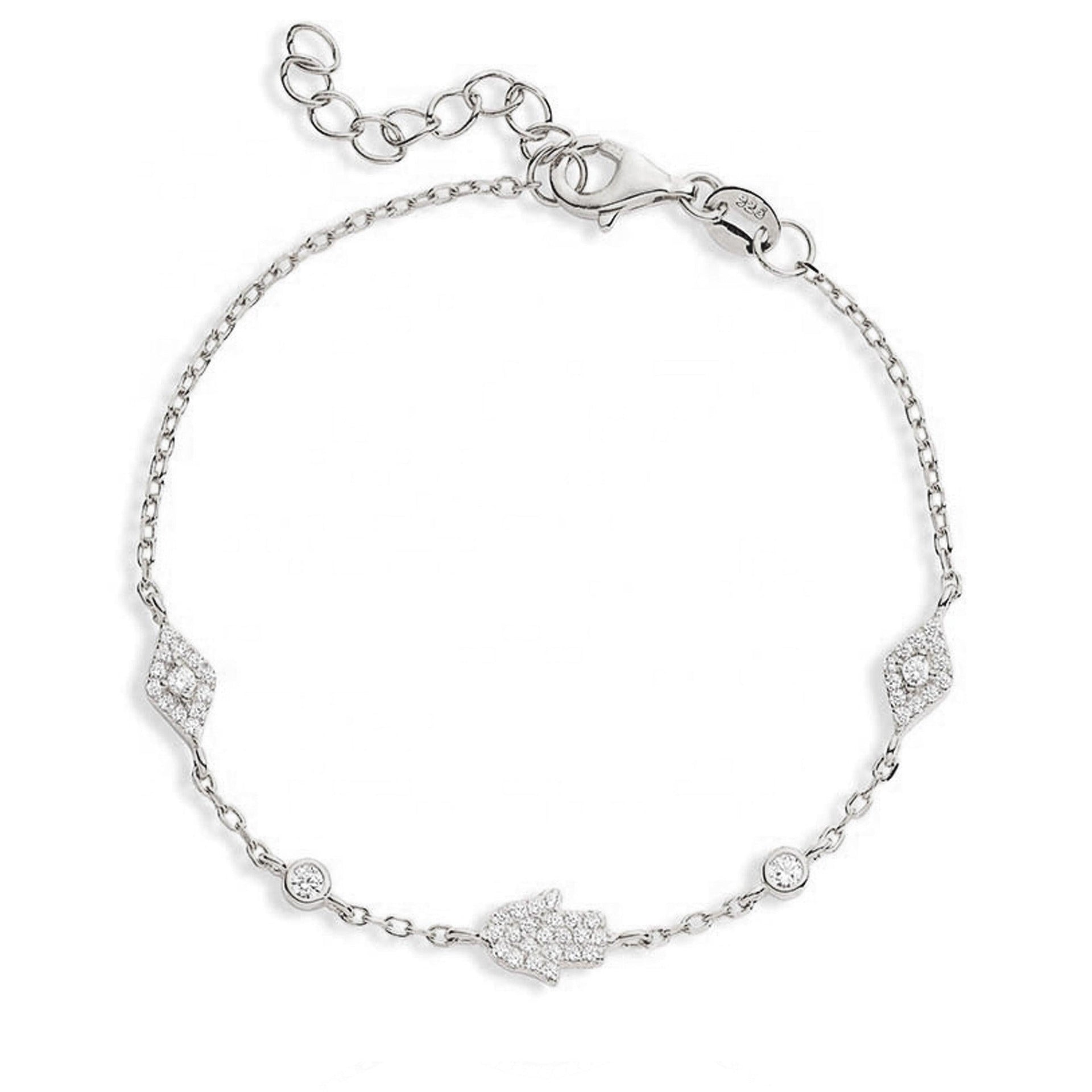 Eina Hamsa Hand Evil Eye Bracelet Sterling Silver