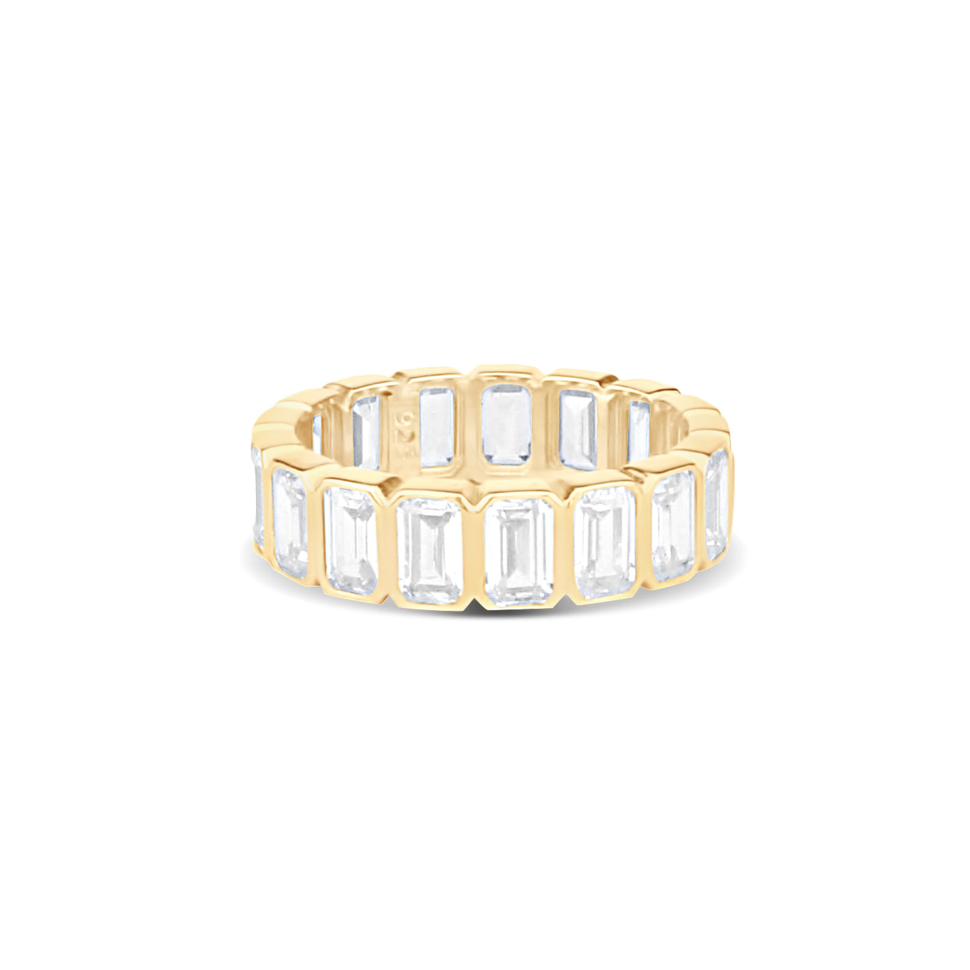 Emerald Bezel Set Eternity Band Gold