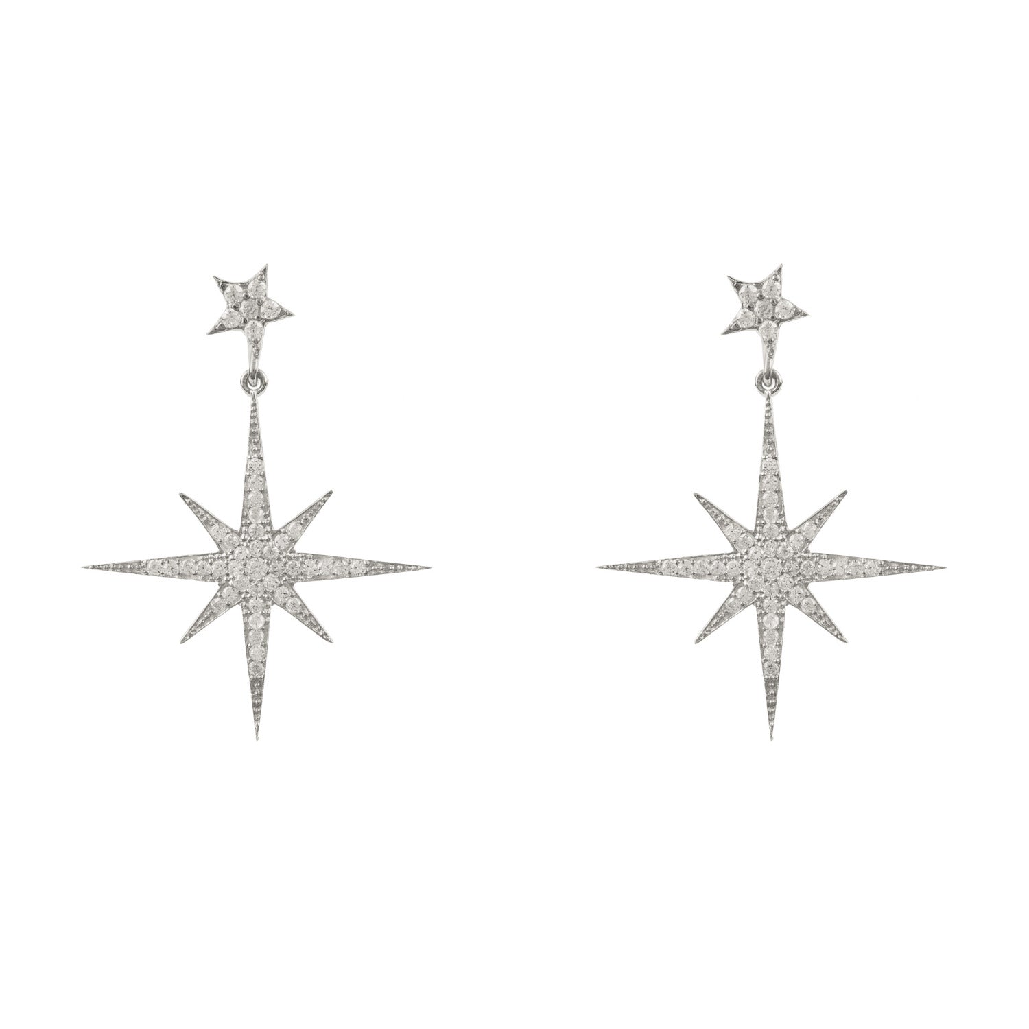 Petite Star Burst Drop Earring Silver