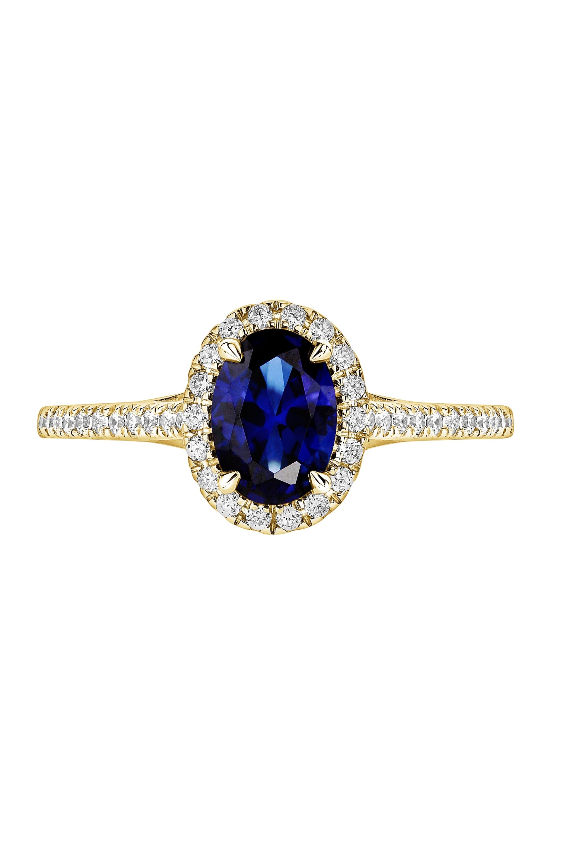 Rosalind Yellow Gold Lab Grown Diamond Created Sapphire Ring