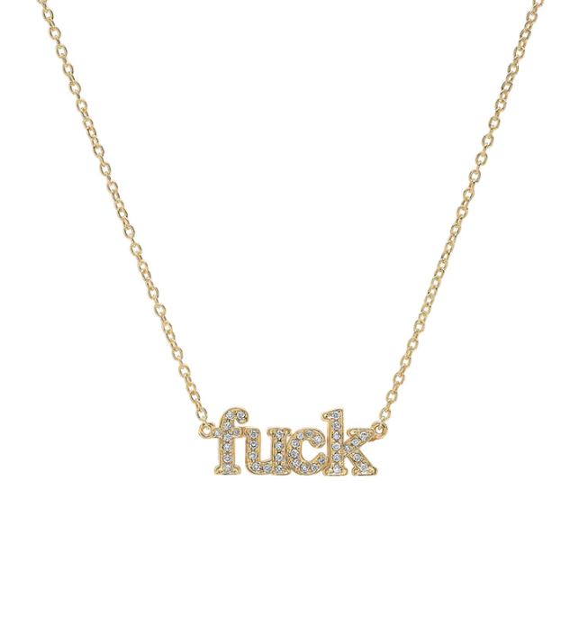 Diamond Fuck Yellow Gold Necklace