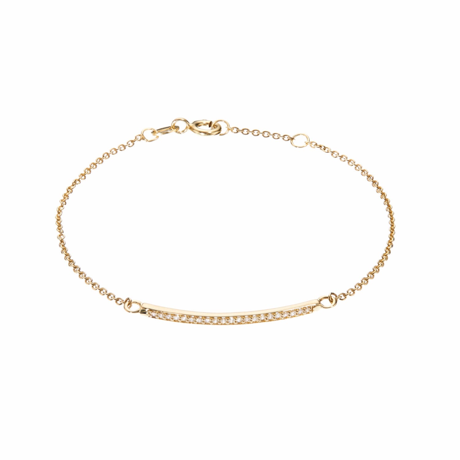 Gold Diamond Style Bar Bracelet