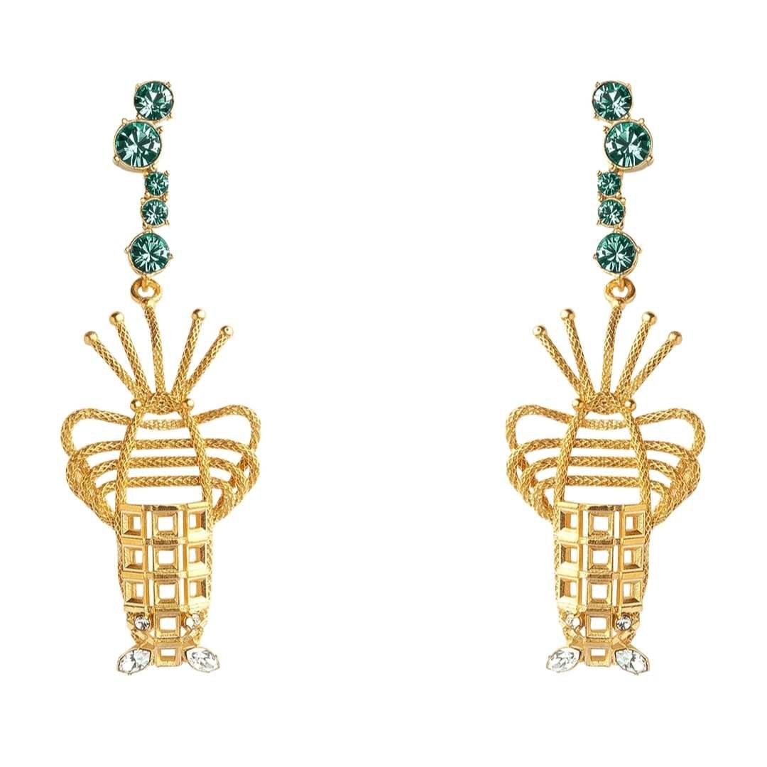 lobster-green-pierced-earrings