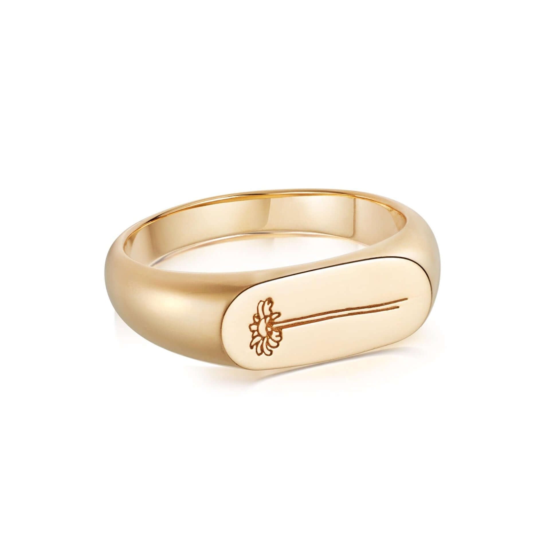 Single Daisy Signet Ring