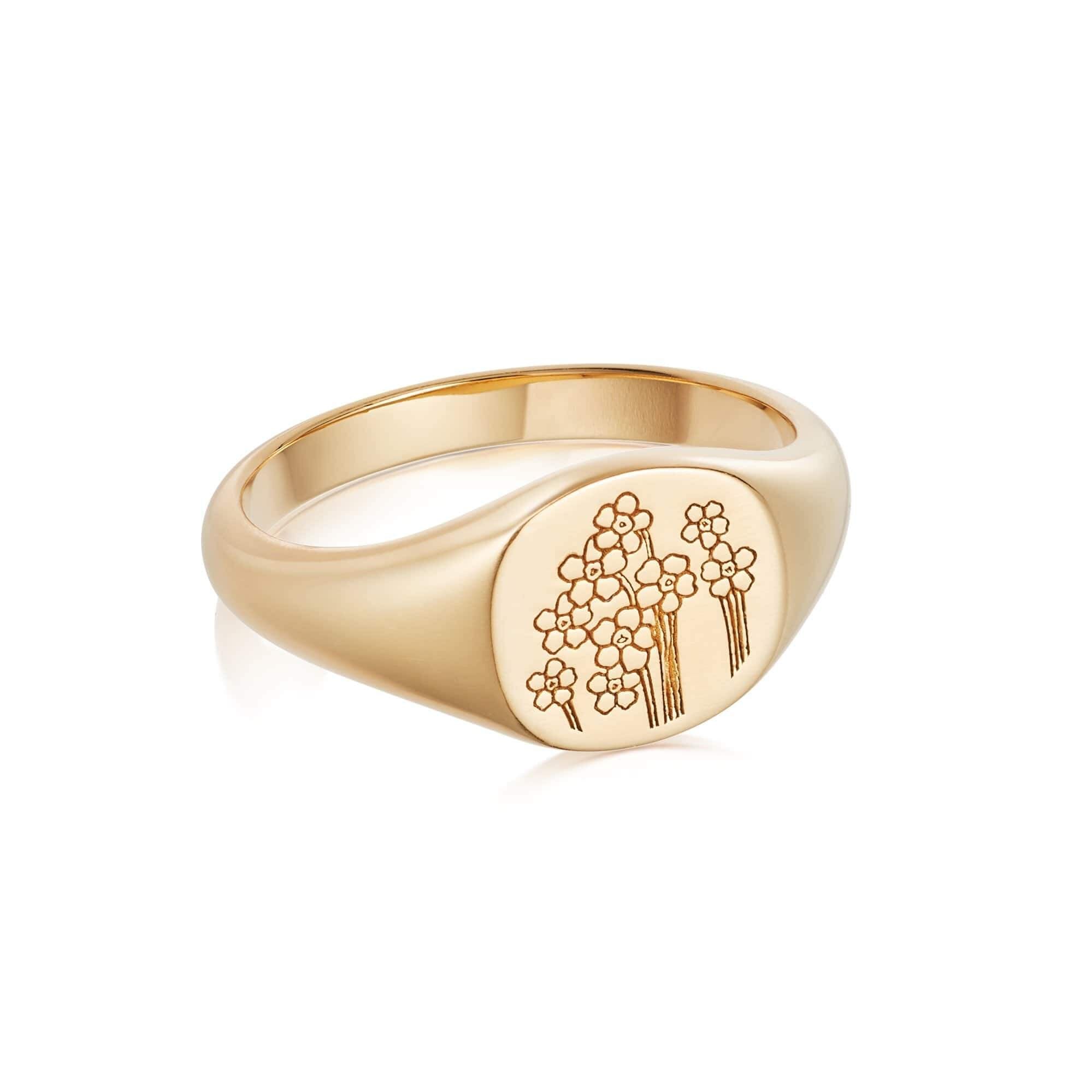 Forget Me Not Signet Ring