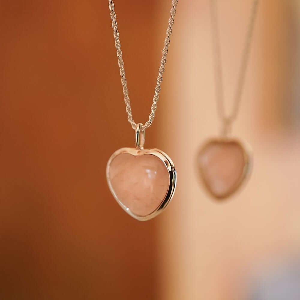 Sweet Rose Quartz 2024 Heart Pendant