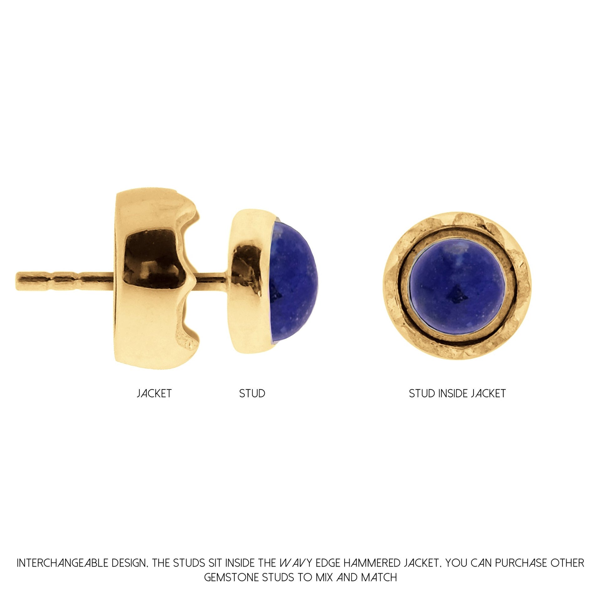 Maya Studs Gold Lapis Lazuli