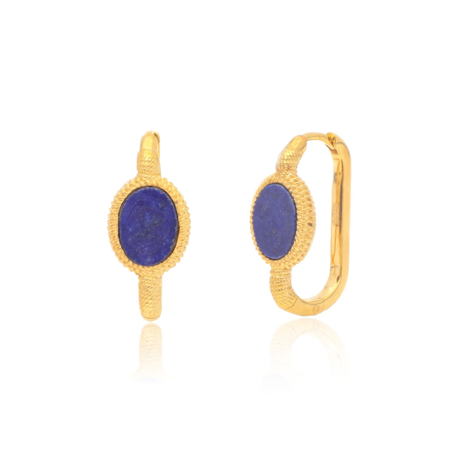 Kora Gold Link Hoops Lapis