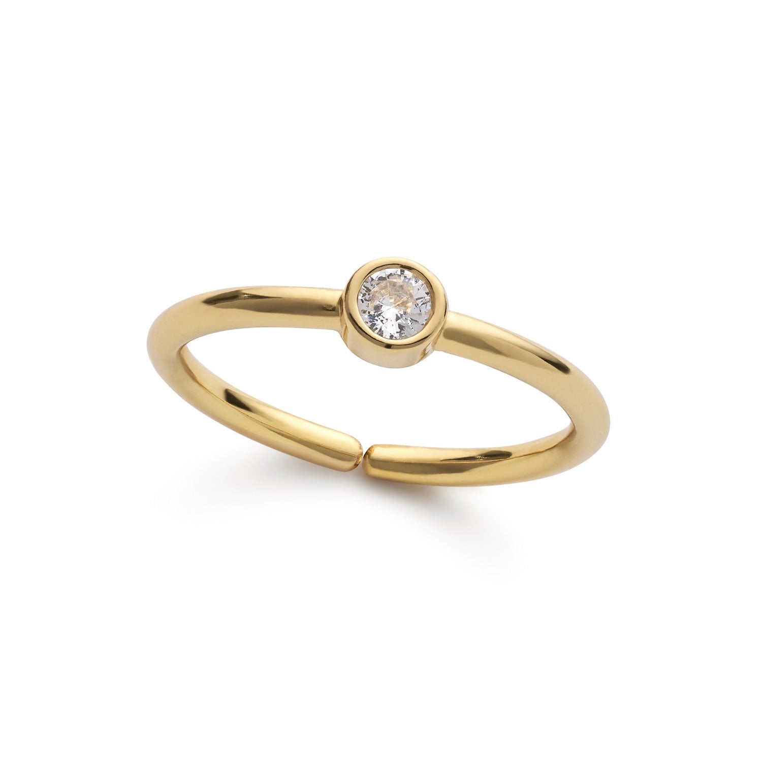 Gold Zircon Stacking Band Ring