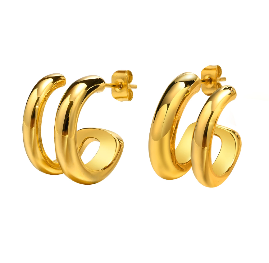 Gold Double Hoop Earrings