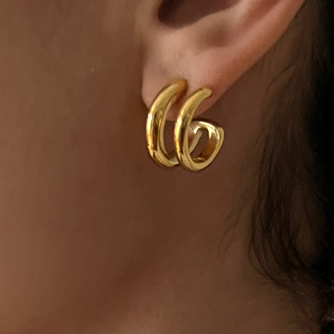 Gold Double Hoop Earrings