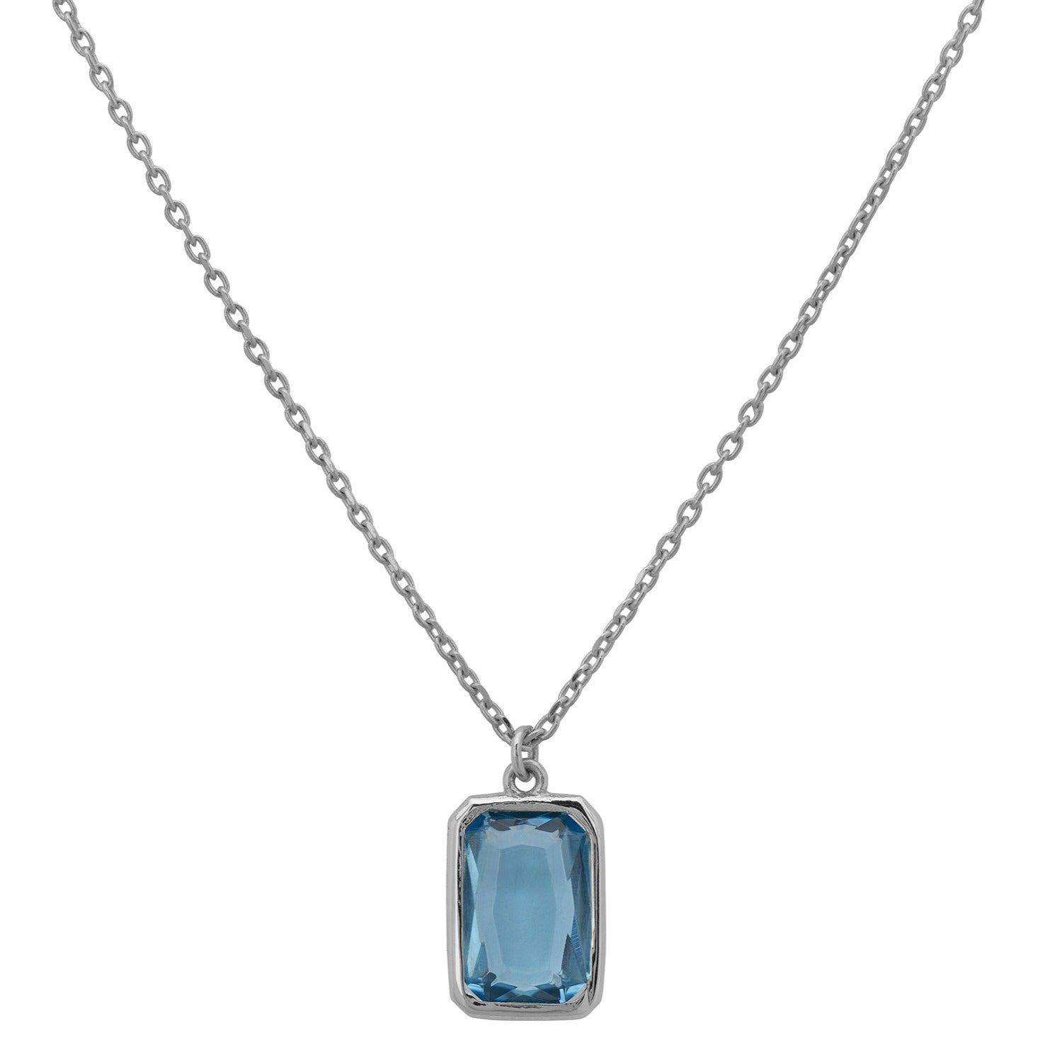 Portofino Necklace Silver Blue Topaz