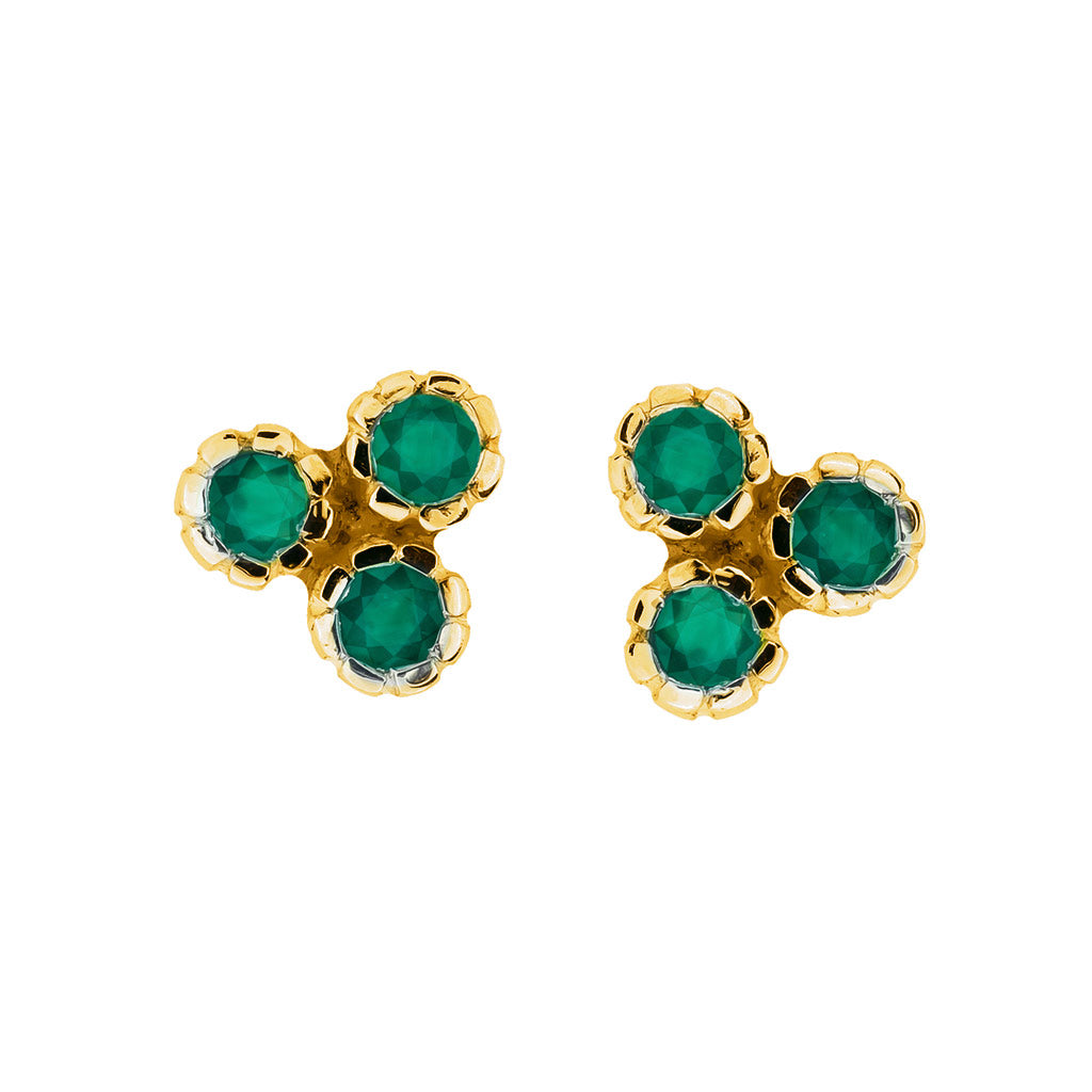 Threeni Gold Studs Gold