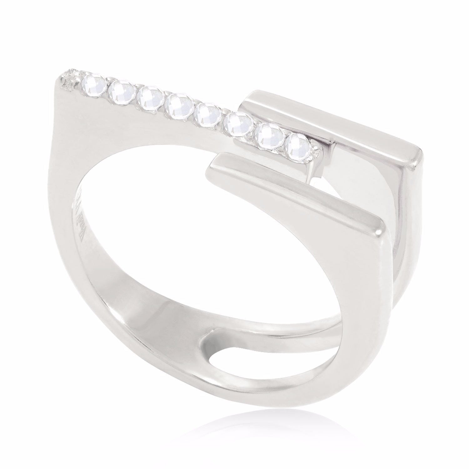 Neringa Silver Stacking Ring With White Topaz