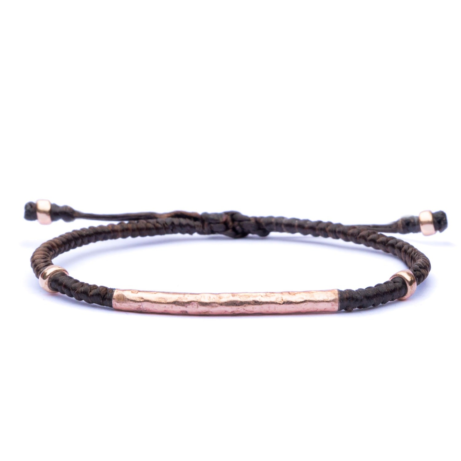 Hammered Vermeil Rose Gold Rope Bracelet