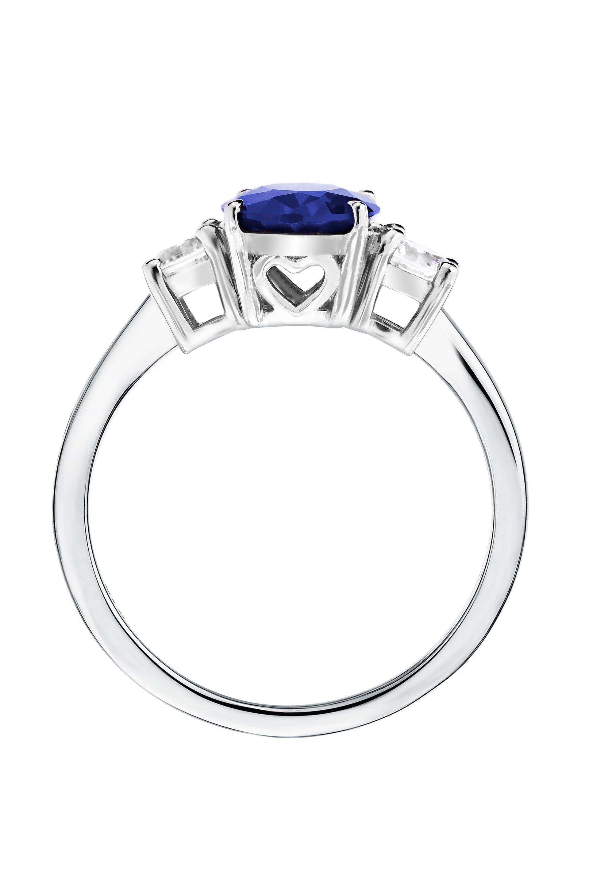 Ellison White Gold Lab Grown Diamond Created Sapphire Ring