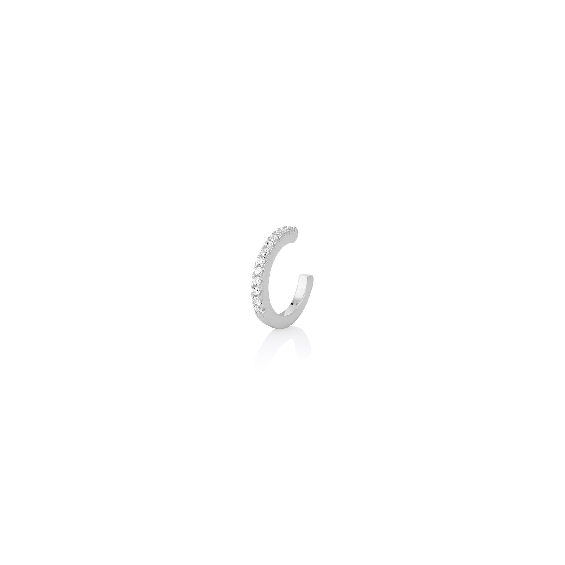 Pave Ear Cuff Silver