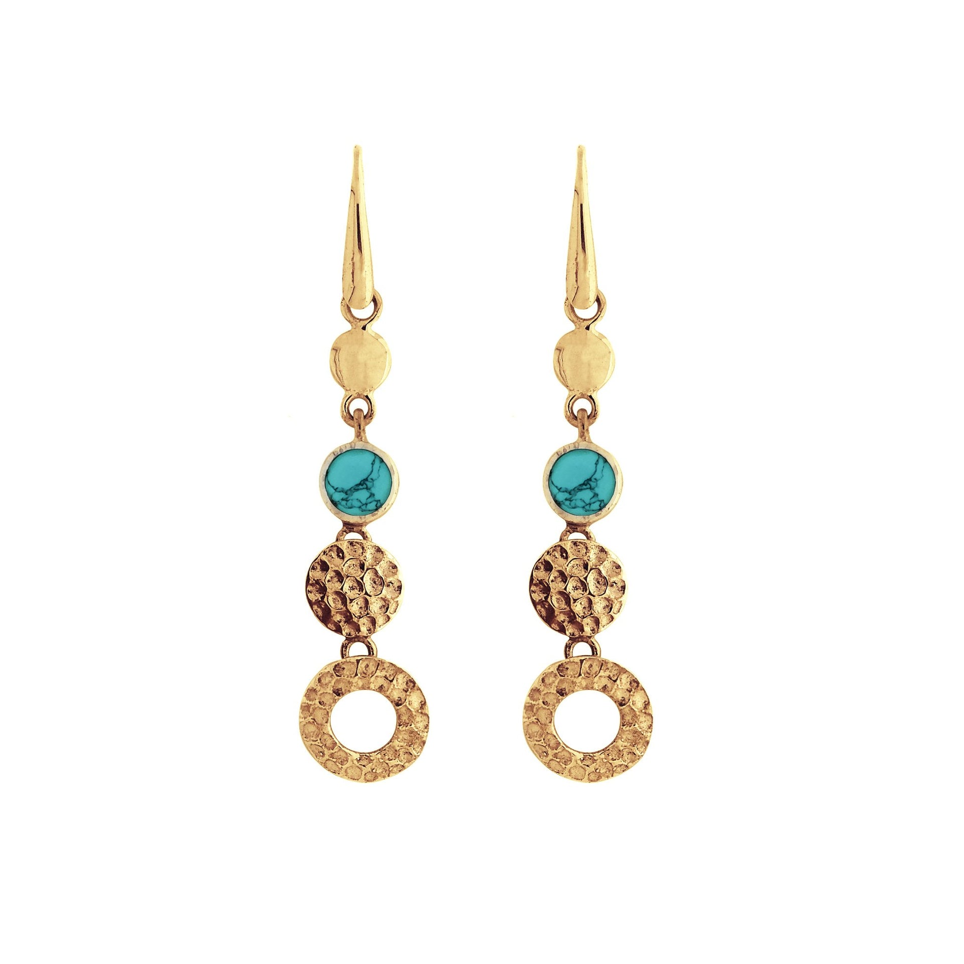 Lakshmi Earrings Gold Turquoise