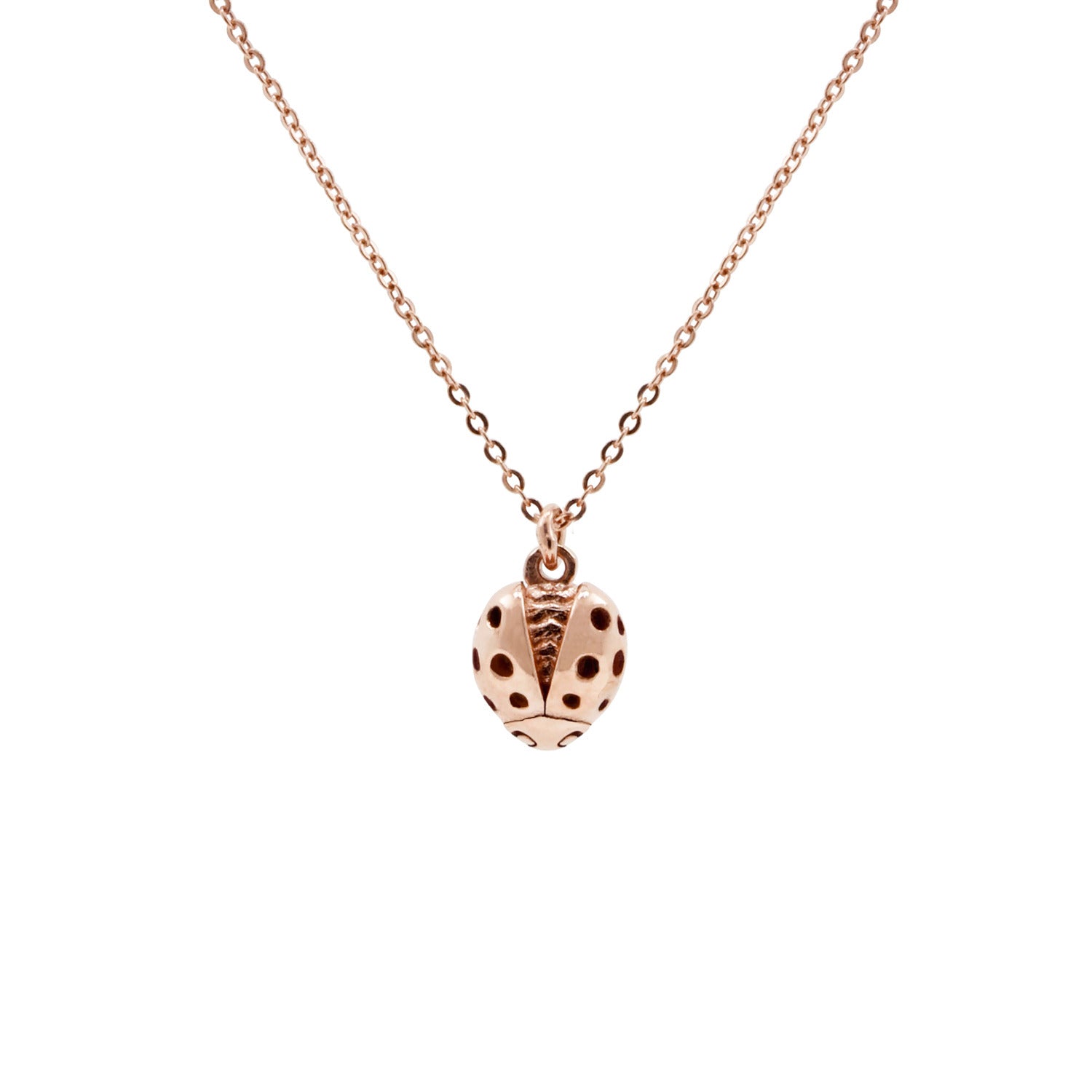 Ladybird Necklace Wings Open Rose Gold