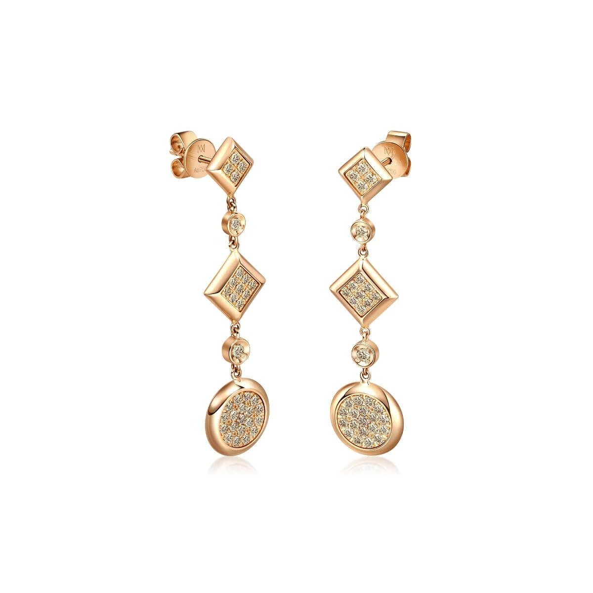 timeless-18k-red-gold-brown-diamond-earrings