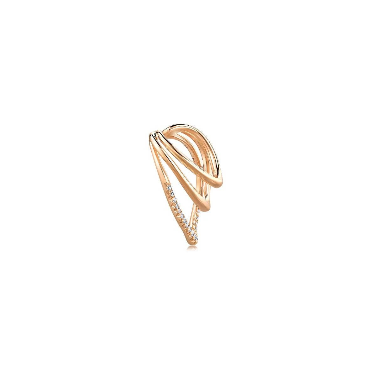 form-18k-red-gold-diamond-single-ear-cuff