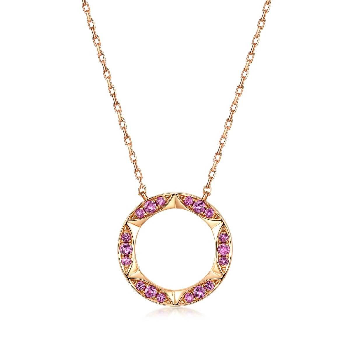 timeless-18k-rose-gold-pink-sapphire-necklace