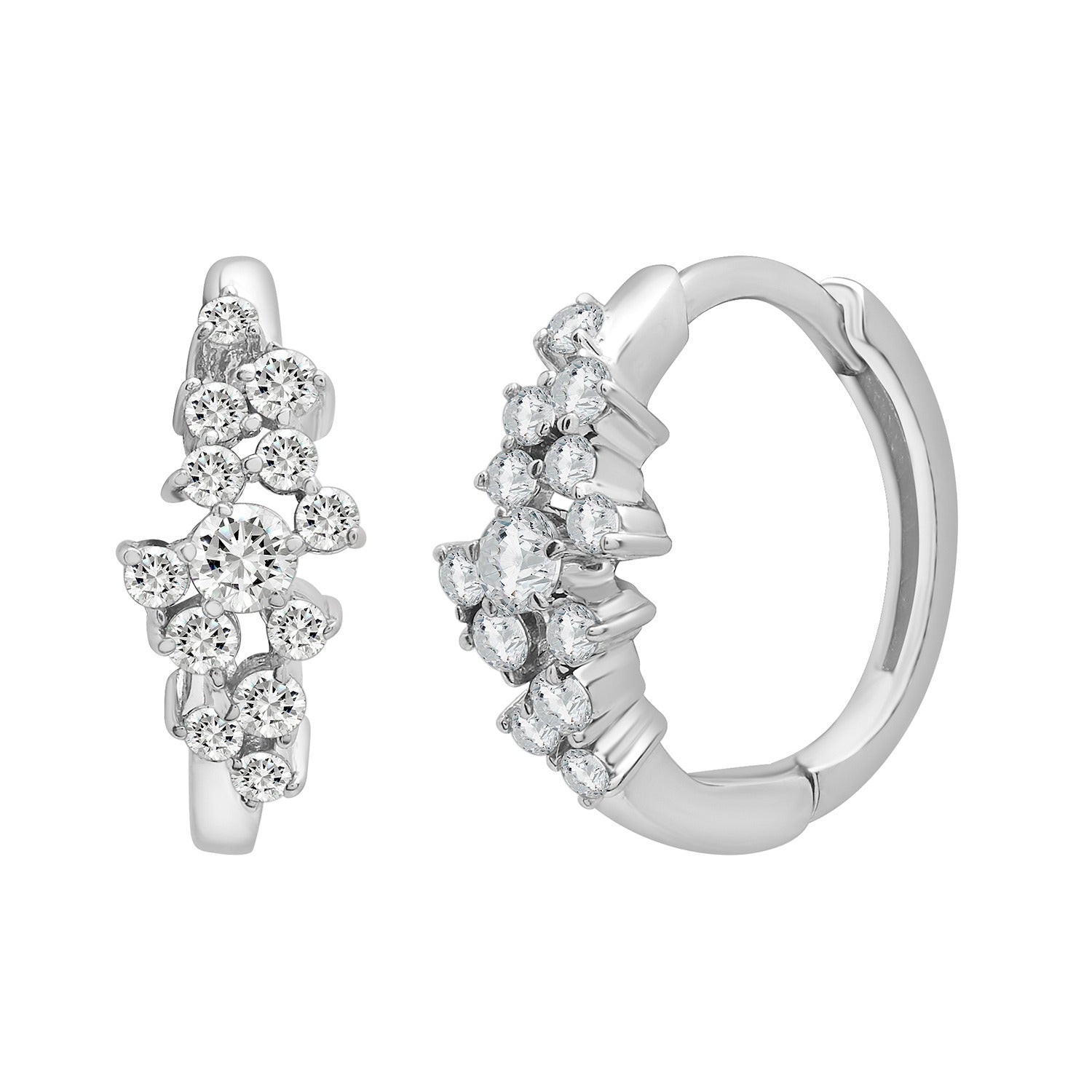 Harlow Scattered Diamond Huggie Hoop Earrings