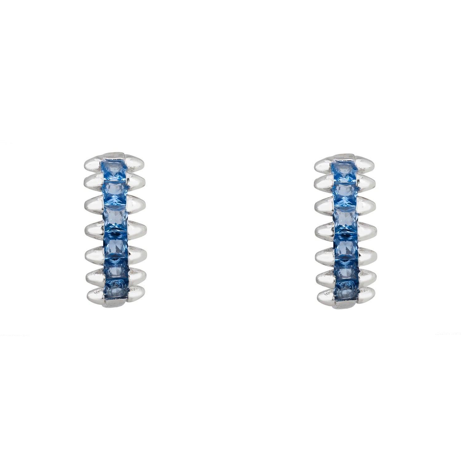 Huggie Hoop Earrings London Blue Topaz Silver