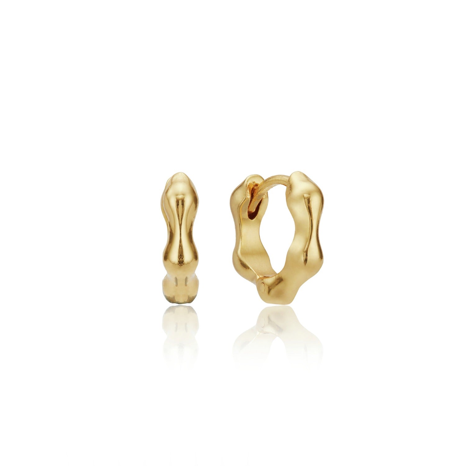 Gold Molton Huggie Hoop Earrings