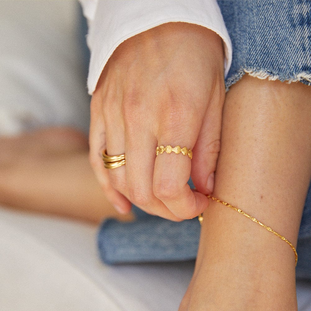 Shell Stacking Ring 18ct Gold Plated Sterling Silver