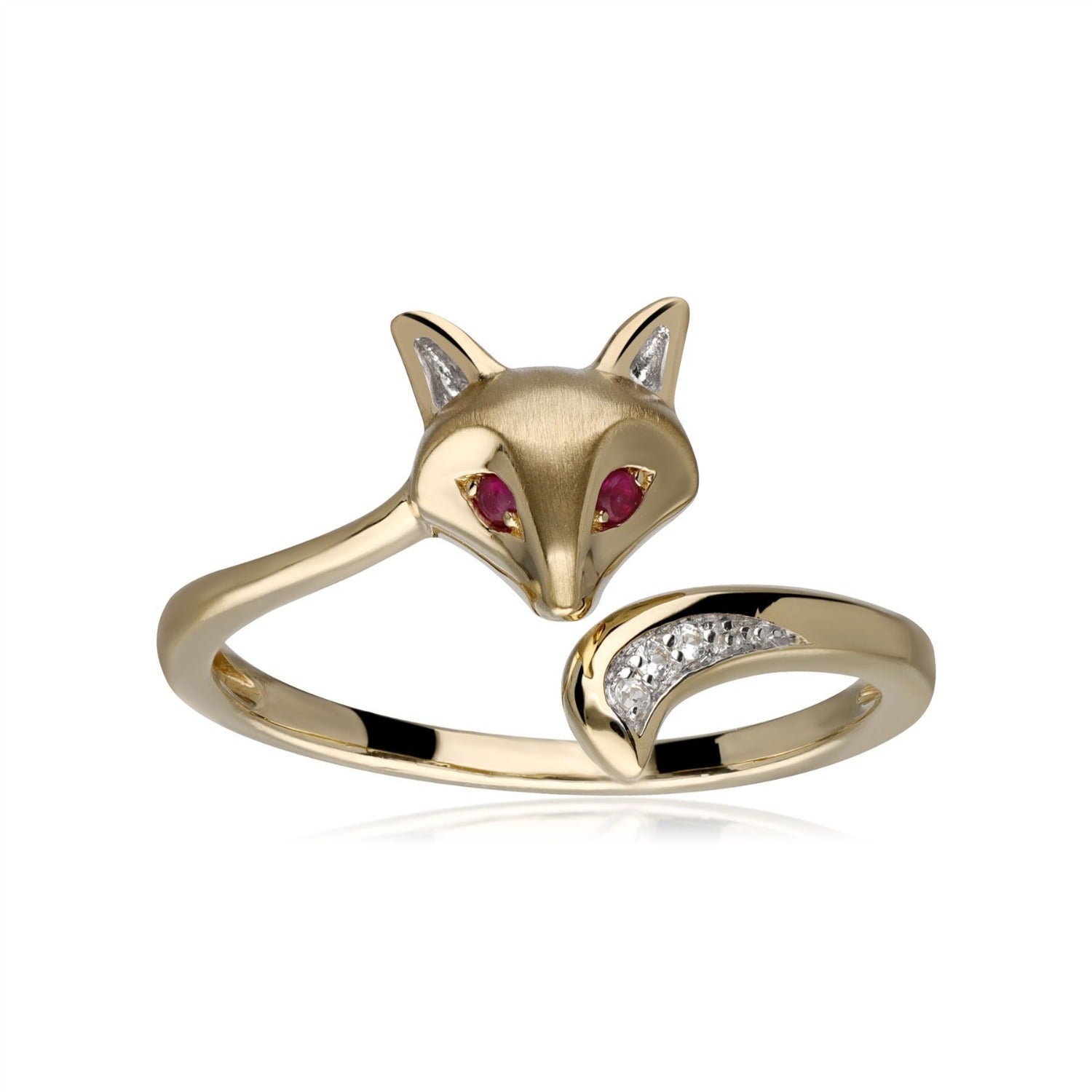 Gardenia Ruby Sapphire Fox Ring