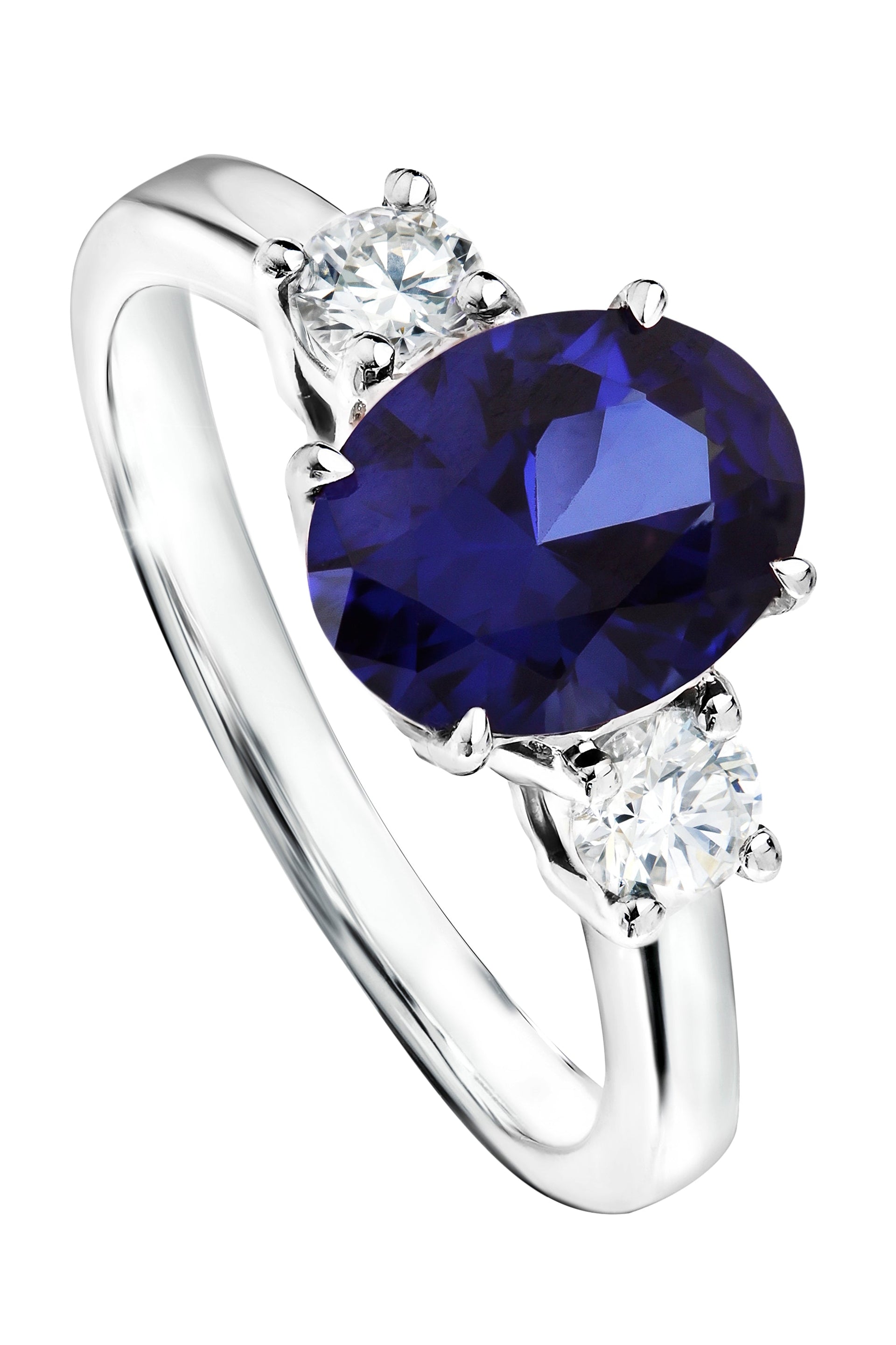 Ellison White Gold Lab Grown Diamond Created Sapphire Ring