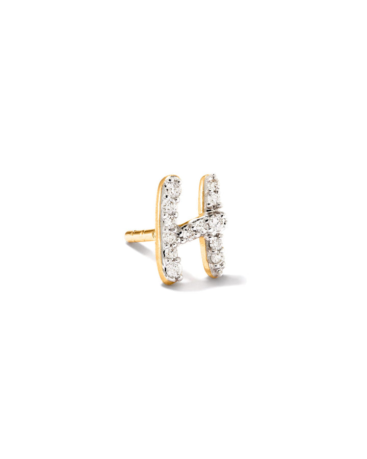 letter-h-14k-yellow-gold-single-stud-earring-in-white-diamond