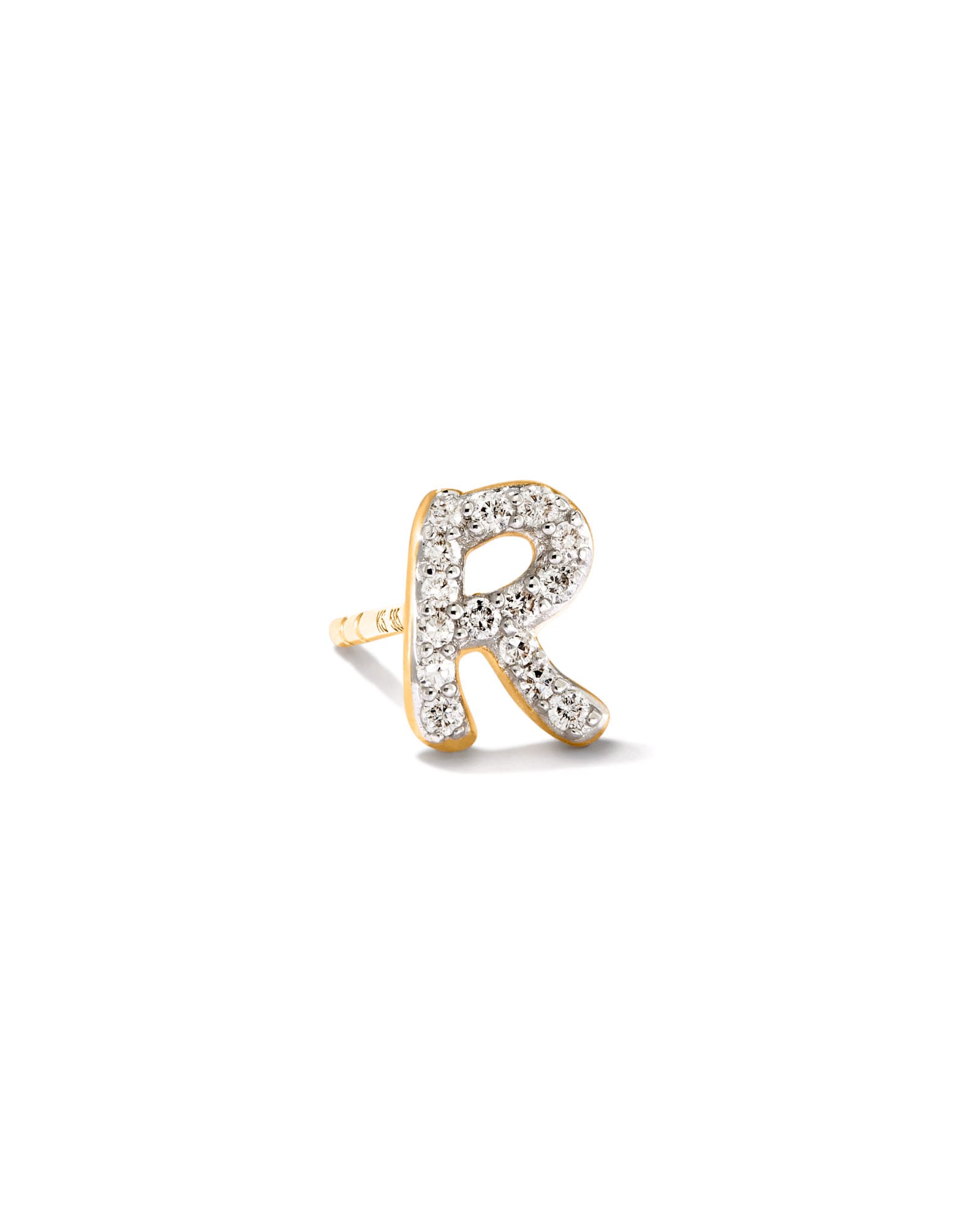 letter-r-14k-yellow-gold-single-stud-earring-in-white-diamond