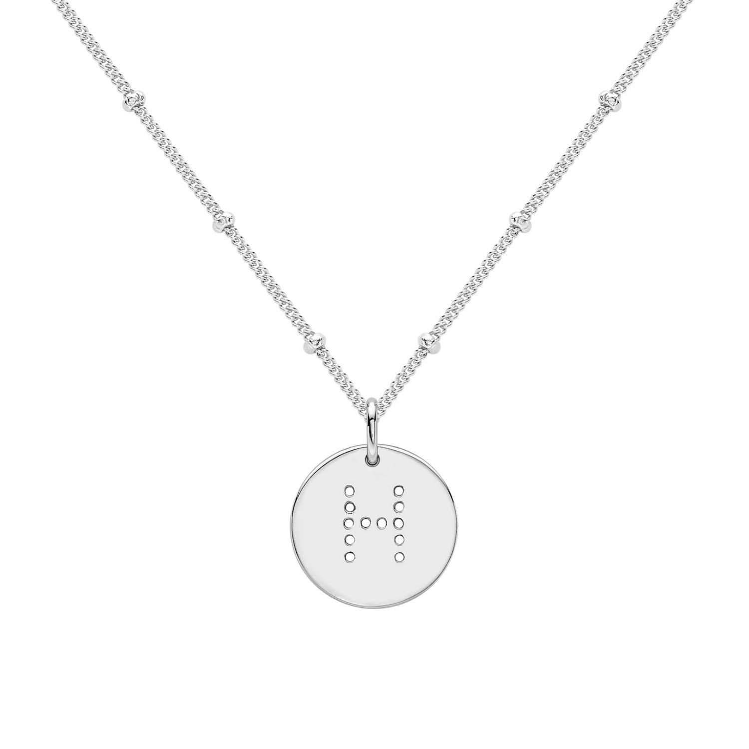 Silver Alphabet H Necklace