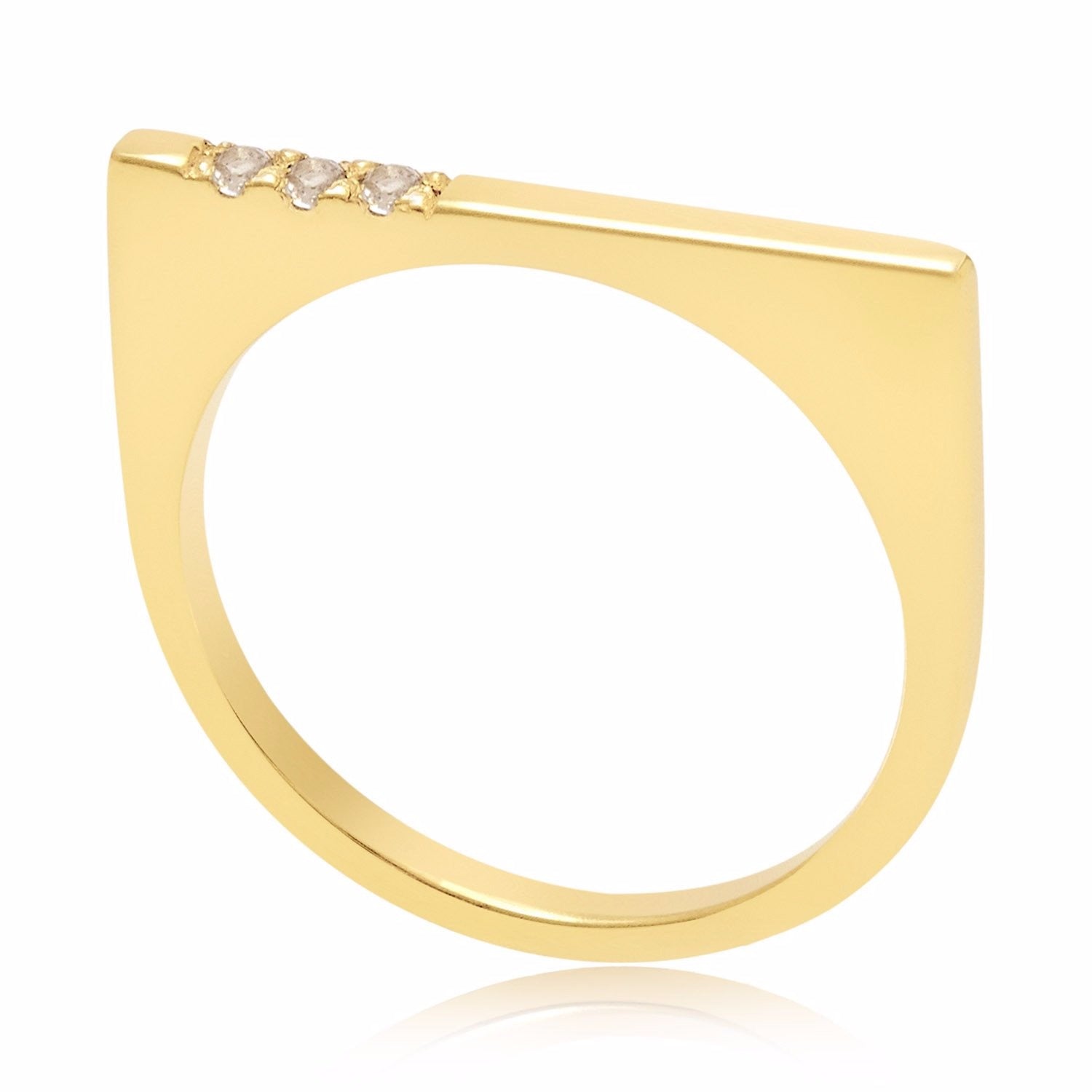 Minerva Gold Stacking Ring With White Topaz