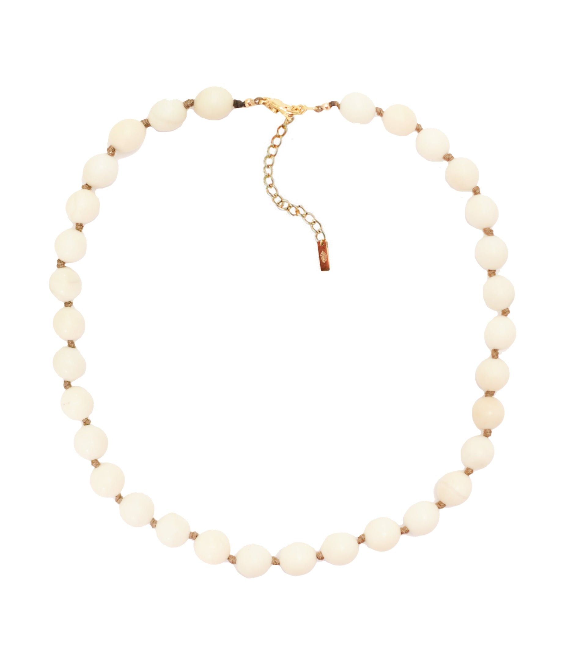 Knotted Jasper Necklace Ivory